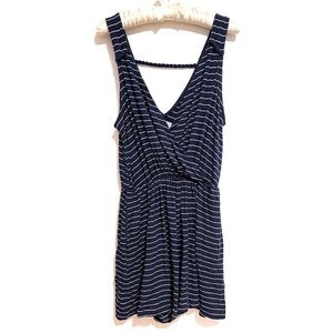 Abercrombie and Fitch Knit Romper, Navy Stripe, Size Medium. Gently used.